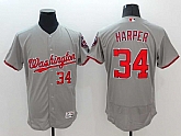 Nationals 34 Bryce Harper Gray Flexbase Jersey,baseball caps,new era cap wholesale,wholesale hats